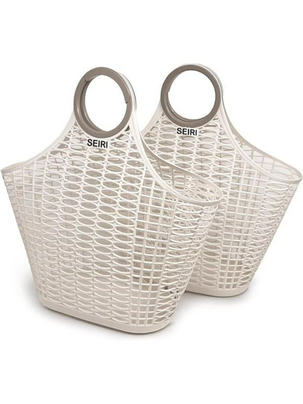 2 Pack Retro Jelly Tote Bags for Beach Pool Picnic Grocery Laundry Storage